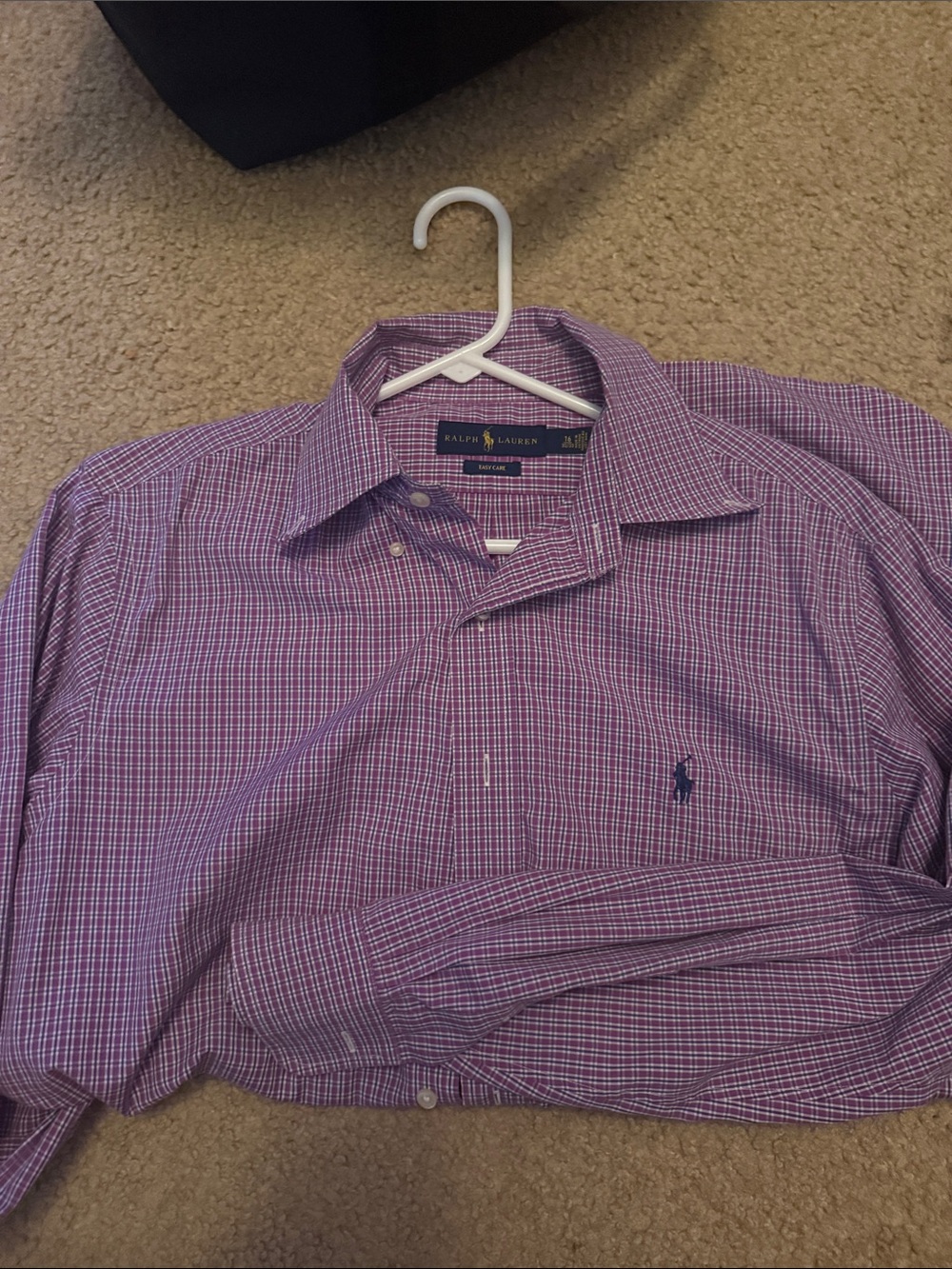 Ralph Lauren Purple and White Micro-Check Dress Shirt